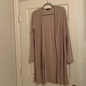 F21 tan duster cardigan